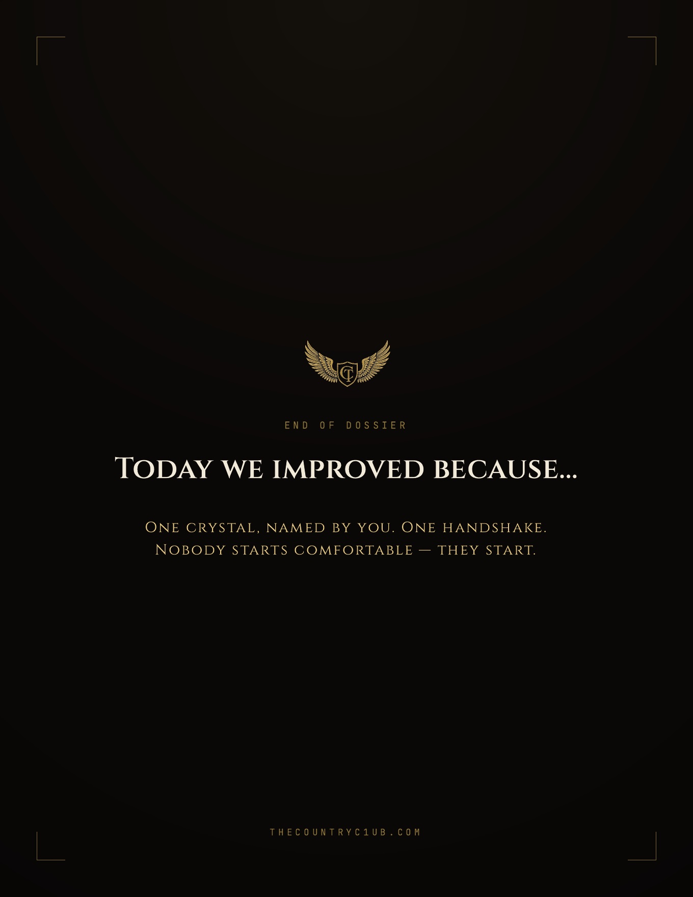 Dossier page 7 — back cover: Today we improved because…