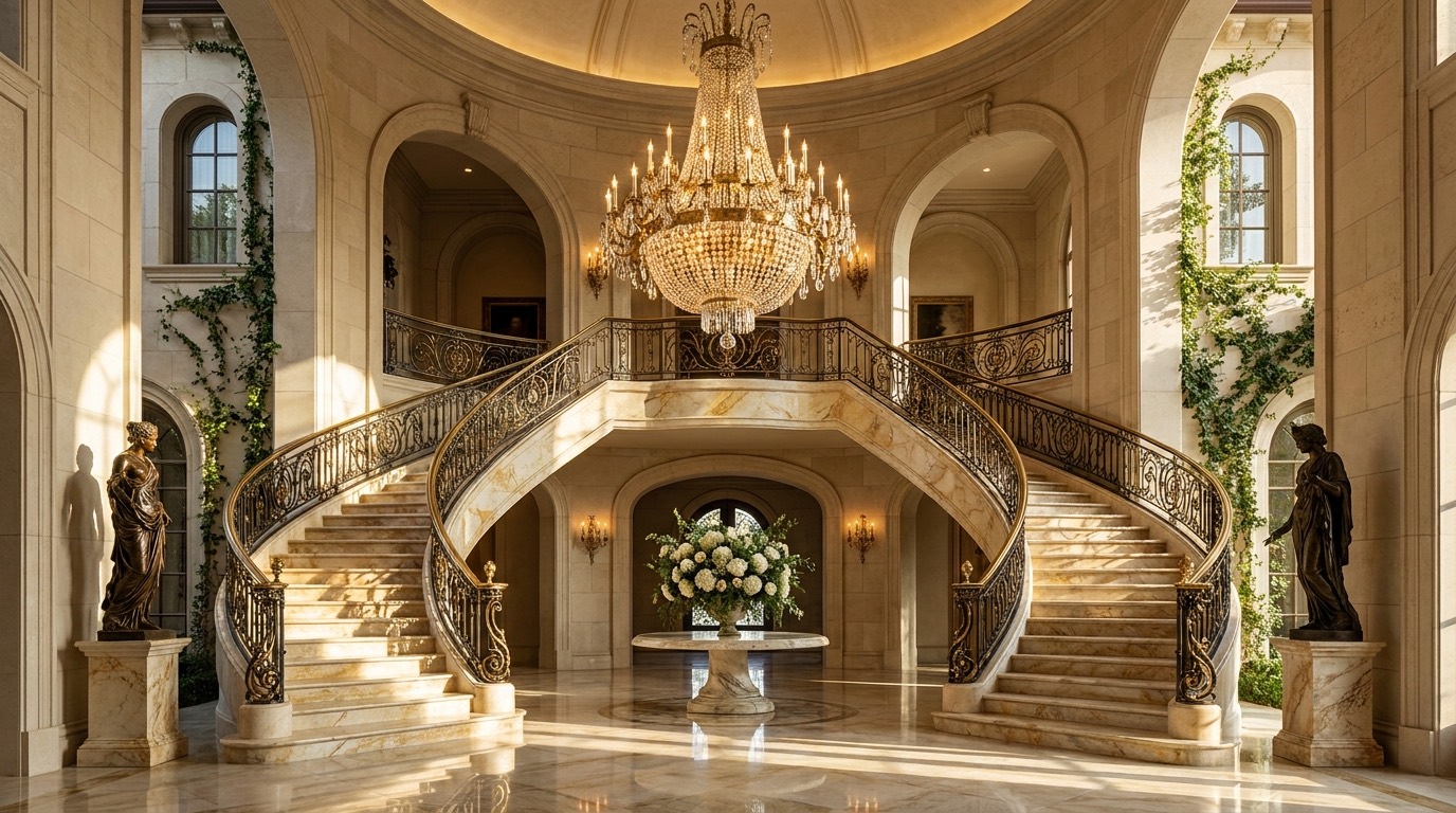 The sunlit clubhouse entrance, checkered marble and white columns