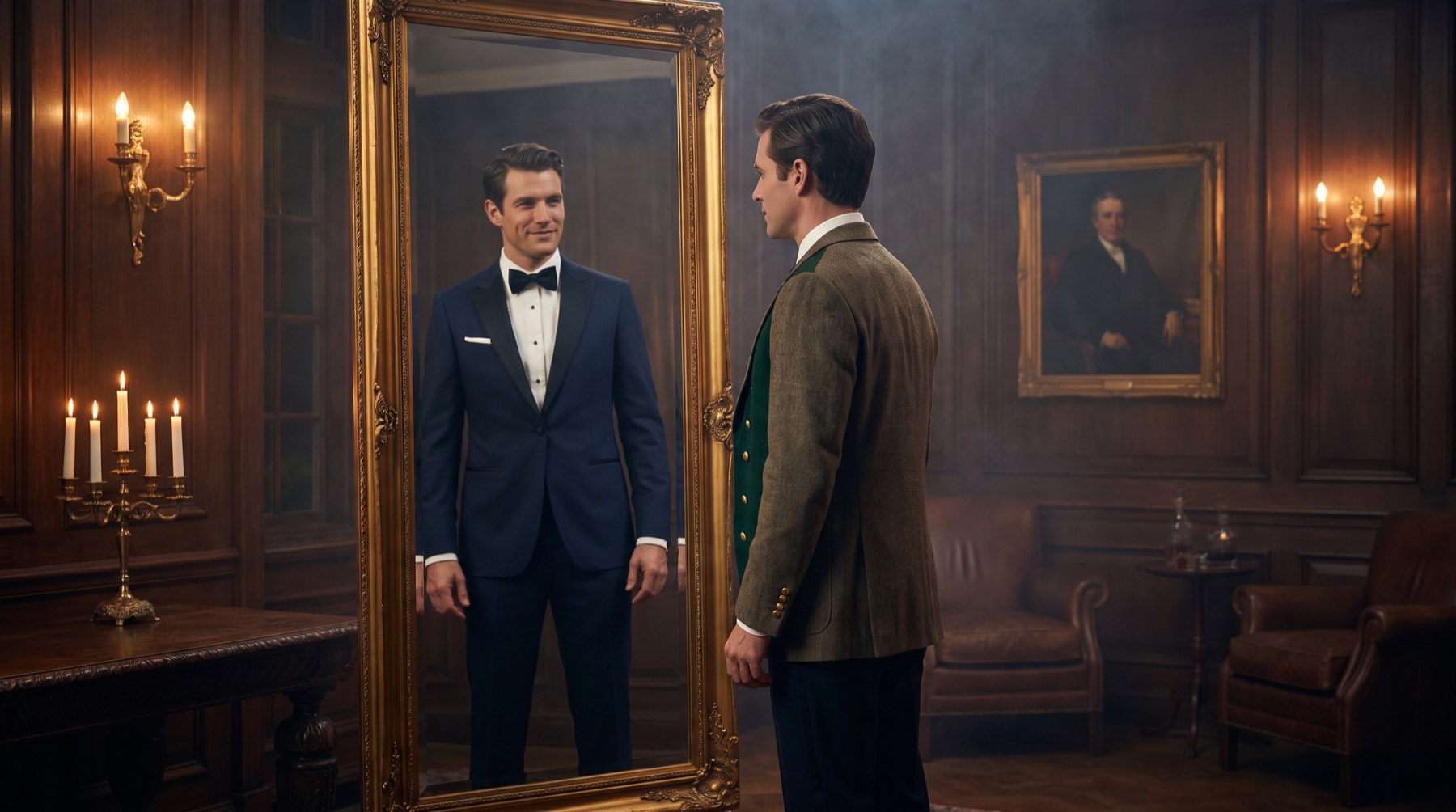 A member and his legend — the reflection is someone else